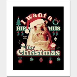 I Want A Hippopotamus For Christmas Posters and Art